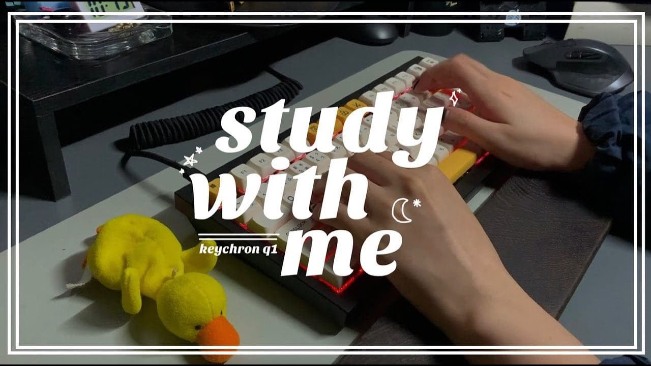 🌼✨modded keychron q1 | 1h real time study with me w/ gat cap yellow (typing asmr no music)