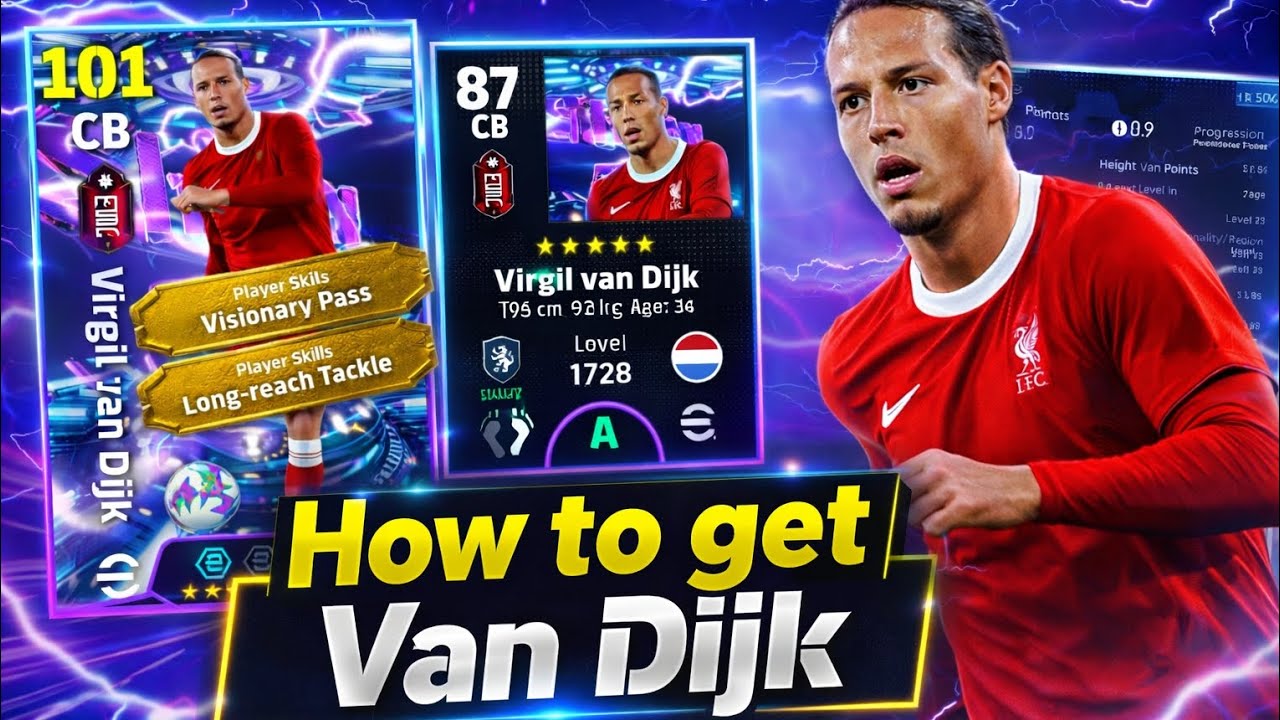 Trick to get 106 rated Virgil Van Dijk Show Time card 😱🔥#viral #football #efootball #gaming 