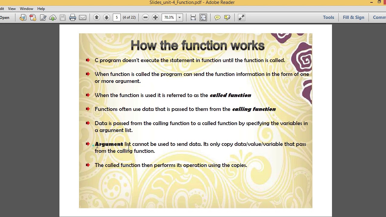 Basics of function and Categories of function in C