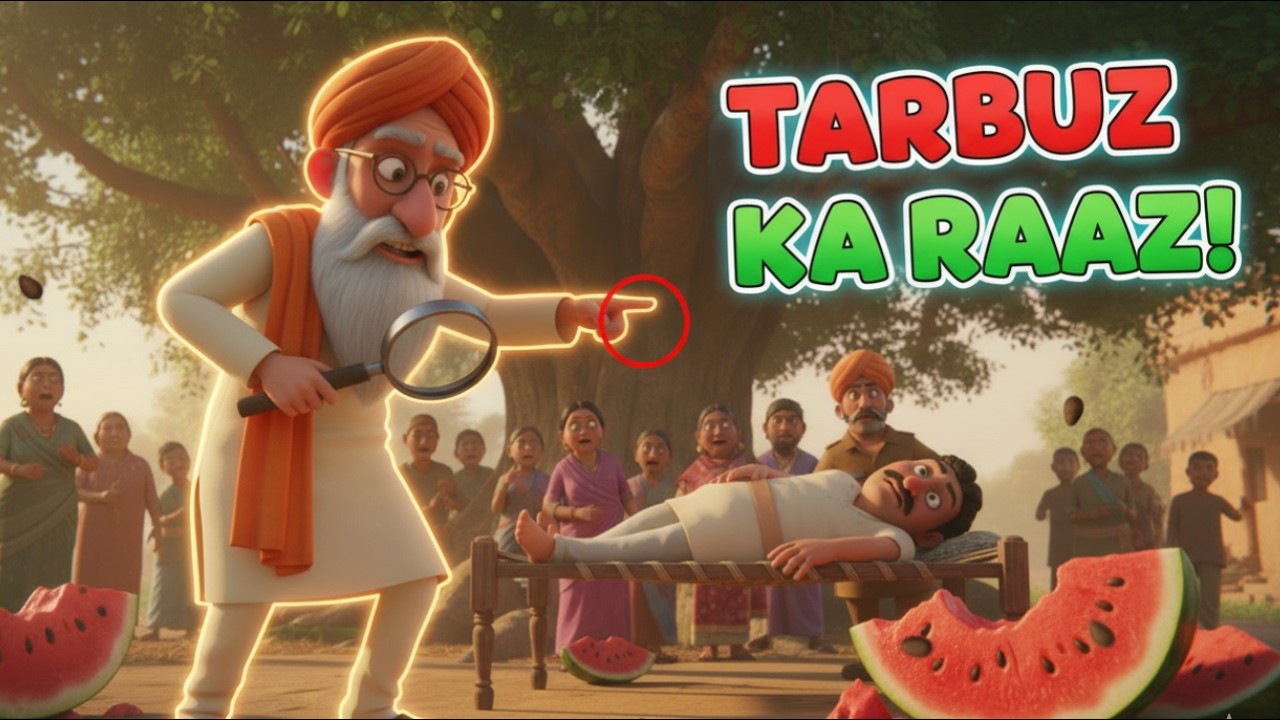 तरबूज खाने से आदमी मरा? मुखिया जी की जादुई चाल ! हिंदी कहानियाँ | कार्टून कहानी | हिंदी कहानियाँ