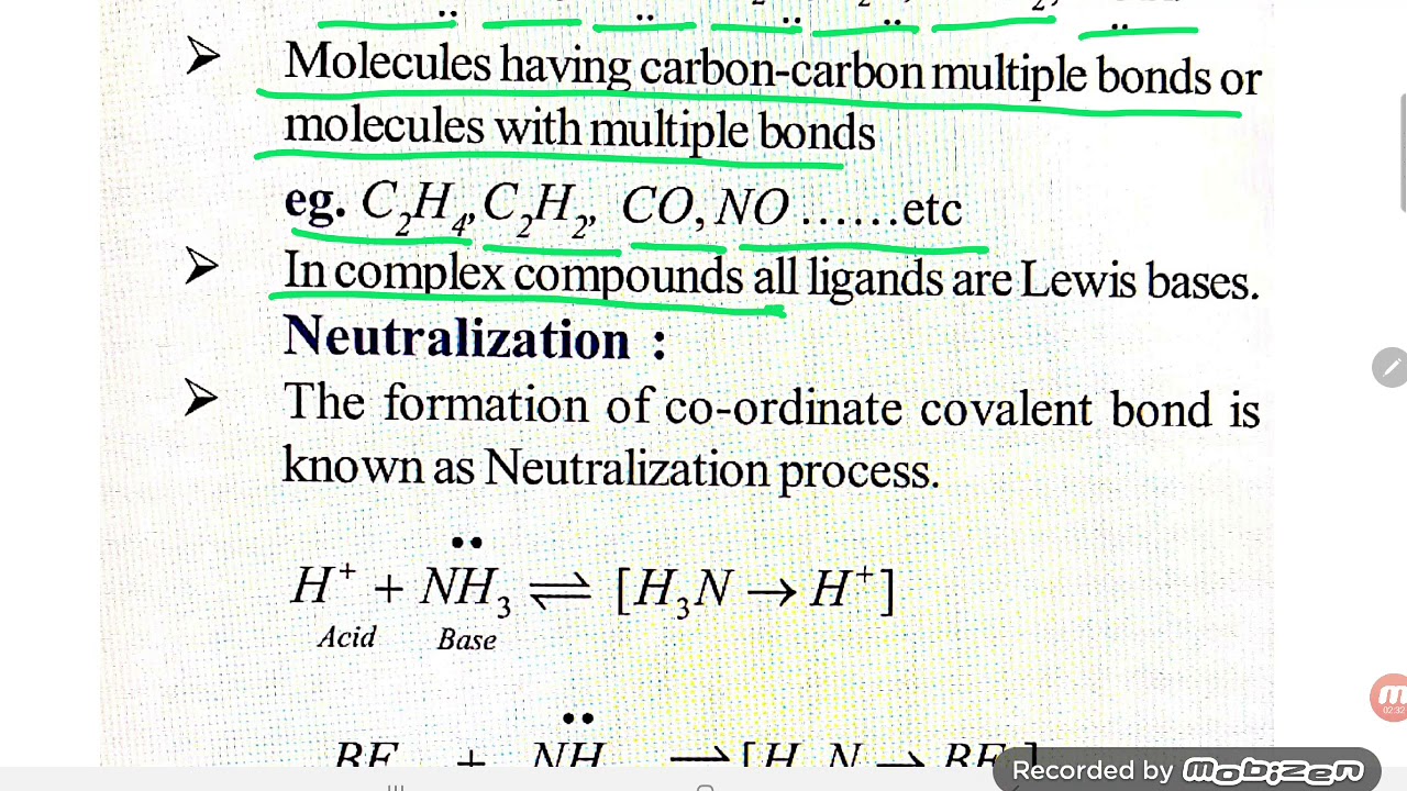 Lewis theory of acids and bases
