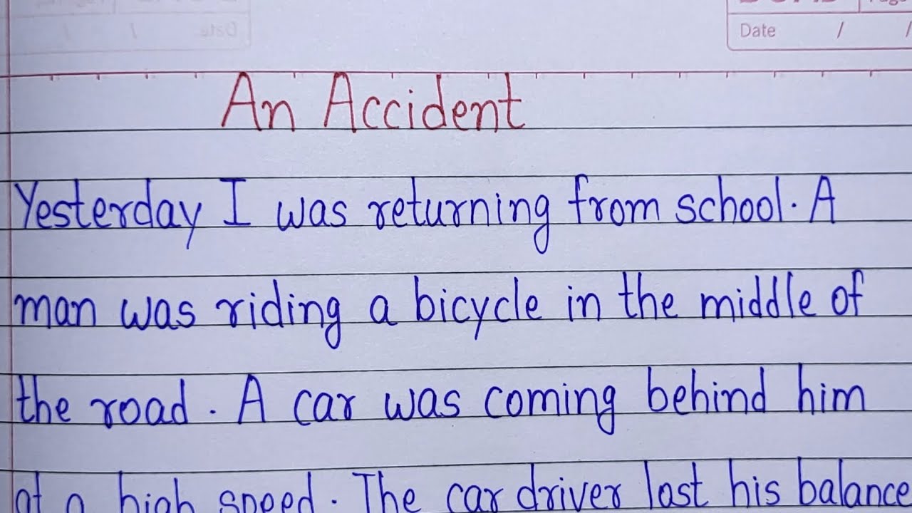 An Accident paragraph in English l A Road Accident essay writing l Essay on An Accident in English