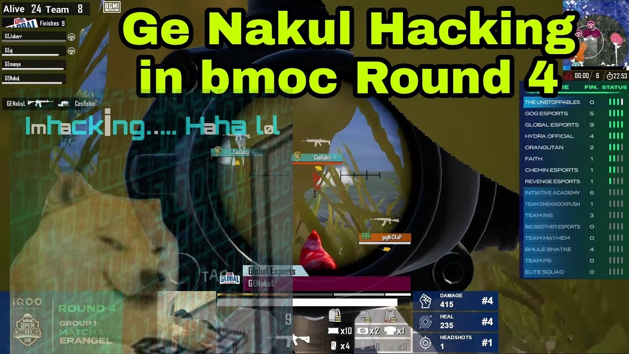 Ge nakul hacking in bmoc round 4 | Ge nakul  suspicious clip 😱