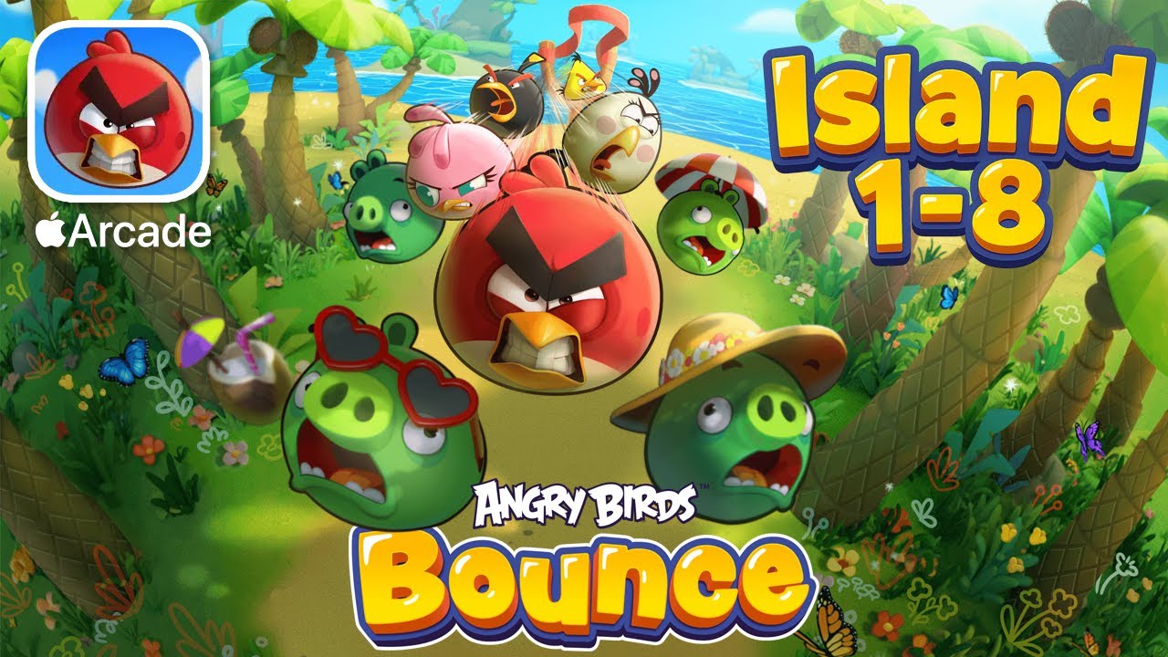Angry Birds Bounce - Island 1-8 - iOS (Apple Arcade) Gameplay