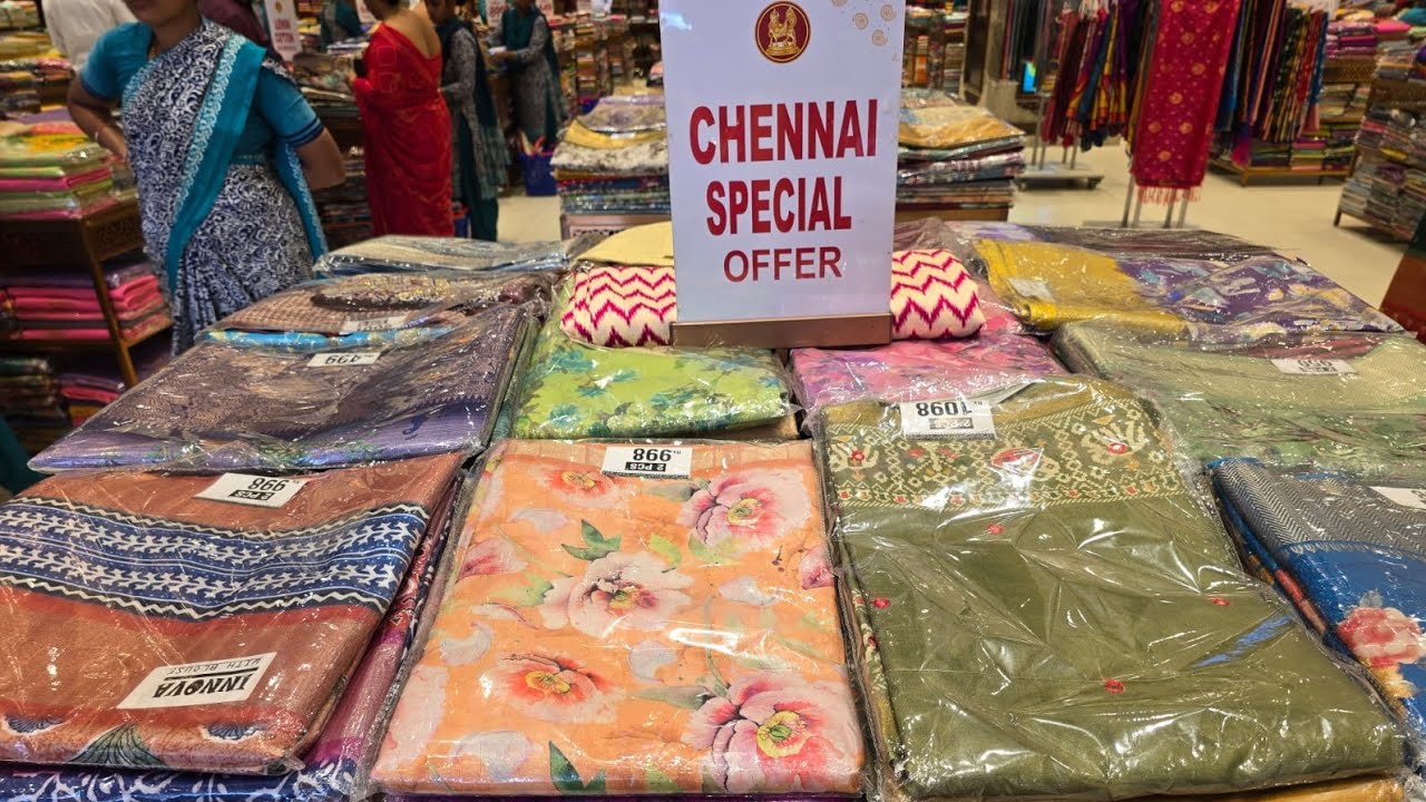 Chennai shopping mall లో శారీస్ collections lo Special offers vunnai chooseyyandi 