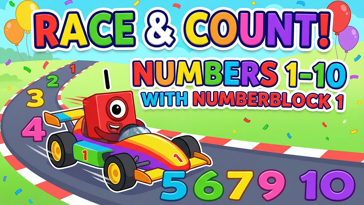 Numberblock : Learn to Count 1 to 10 for Toddlers🏎️, 🏁, 🔢, ✨ | Numberblocks Racing Adventure
