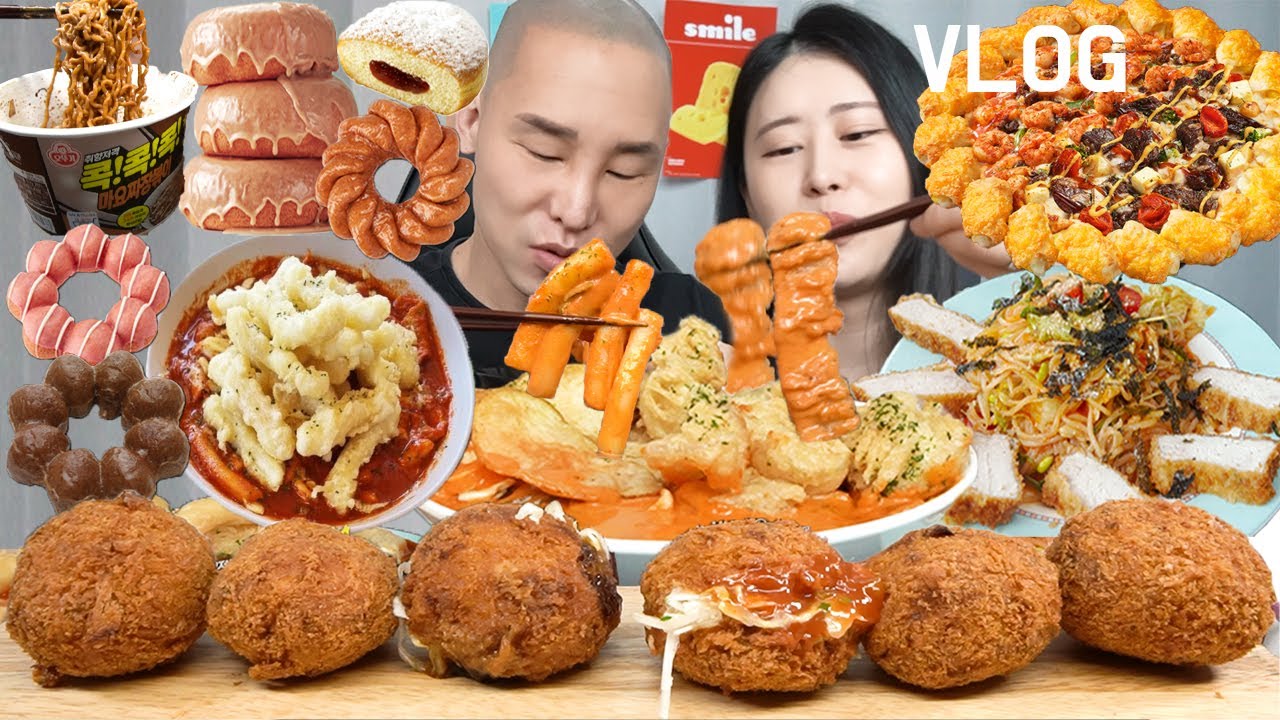 [먹방브이로그]음식은 두가지로 나뉜다 먹어본 것과 먹어볼 것(해삐로제떡볶이/해피쫄돈/스마일 튀볶이/피자헛/던킨도넛/연돈볼카츠/짜장마요볶이/광주천데이트)