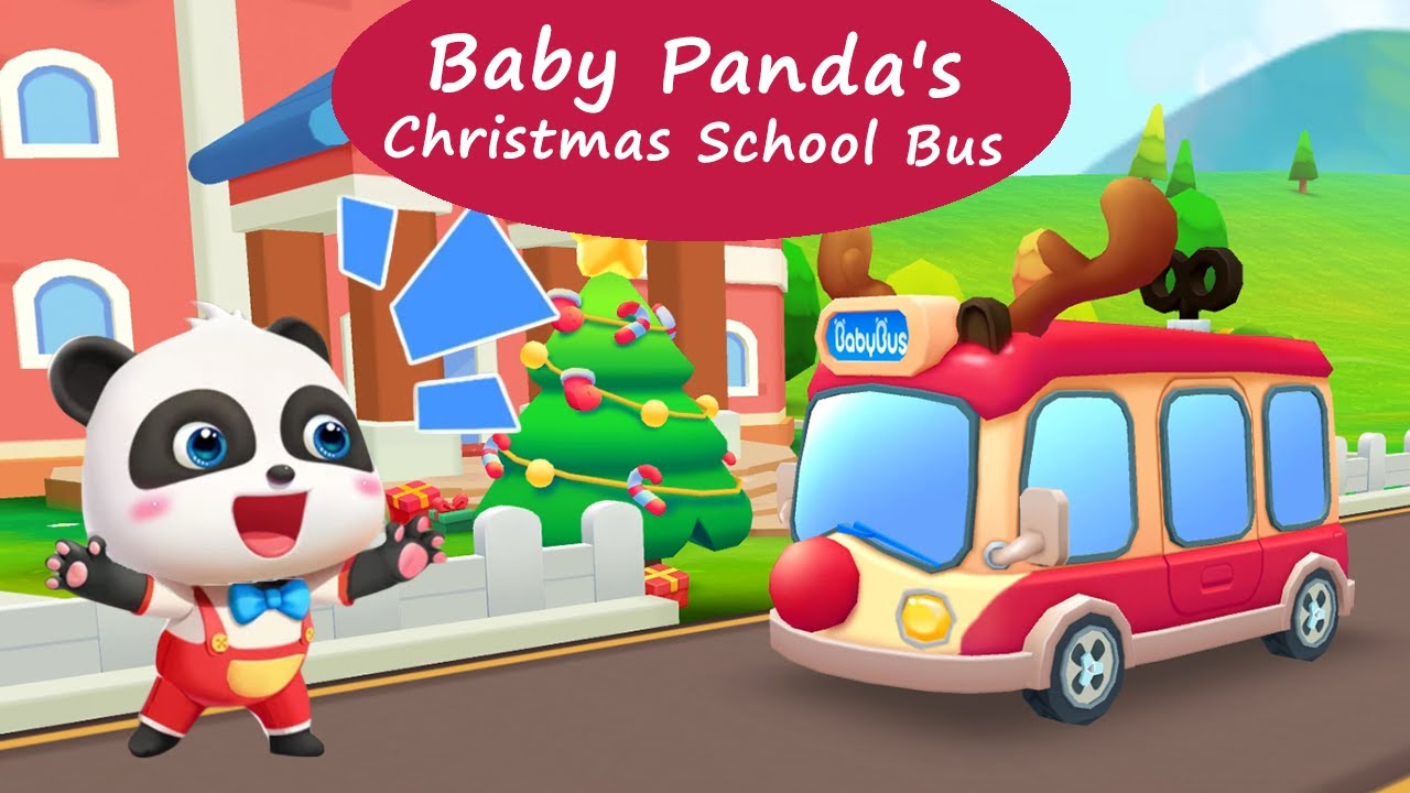 Baby Panda's Christmas School Bus - Become a Bus Driver and Enjoy the Christmas Scenery | BabyBus