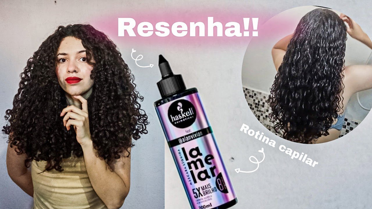 TESTEI a MÁSCARA LÍQUIDA LAMELAR da HASKELL no meu CABELO CACHEADO ✨
