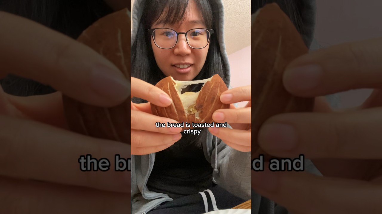 trying the viral korean chestnut bread 