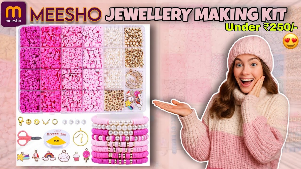 MEESHO Jewellery Making Kit Unboxing 😱 | Best Clay Beads Kit Under ₹250/- FOR CRAFT LOVERS