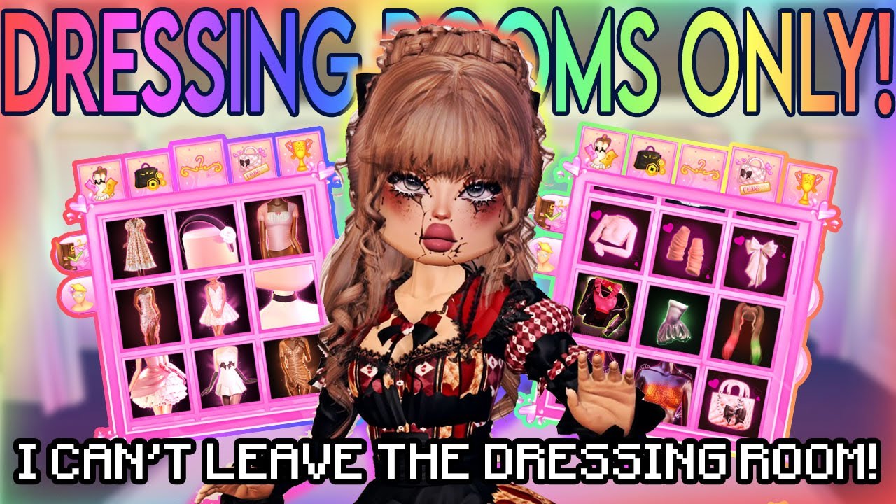 ONLY Using DRESSING ROOMS For EVERY ROUND in DRESS TO IMPRESS!😨👠 | Roblox