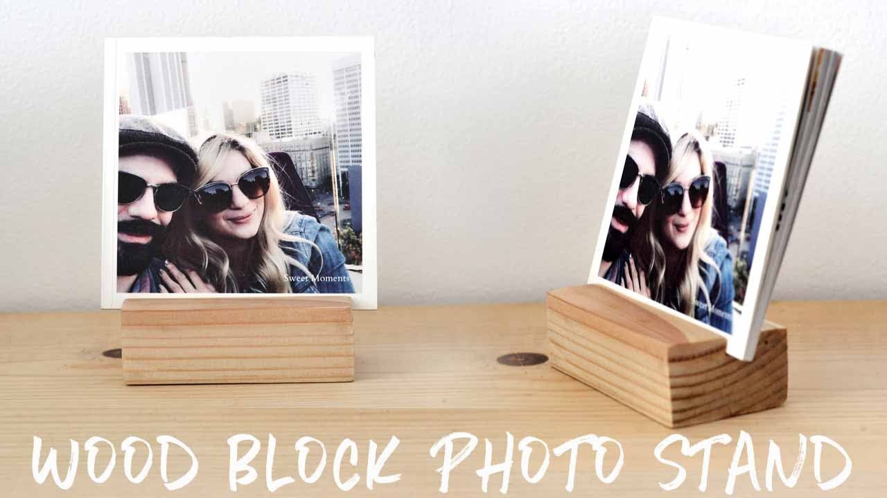 DIY Wood Block Photo Stand