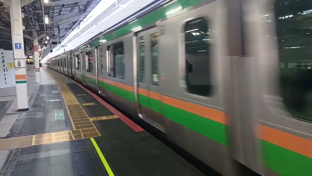 上野東京ライン東海道線直通普通熱海行き15両東京駅10番線から発車