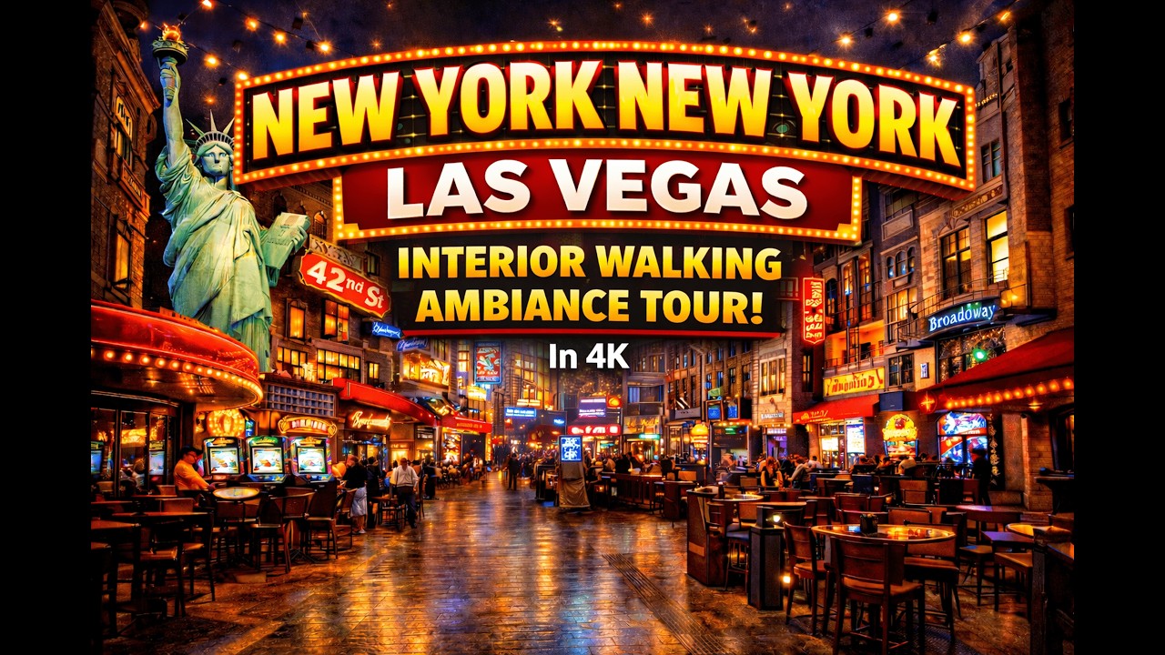 New York New York Las Vegas - Interior Casino/Hotel Walking Ambiance Tour - 4K GoPro 13