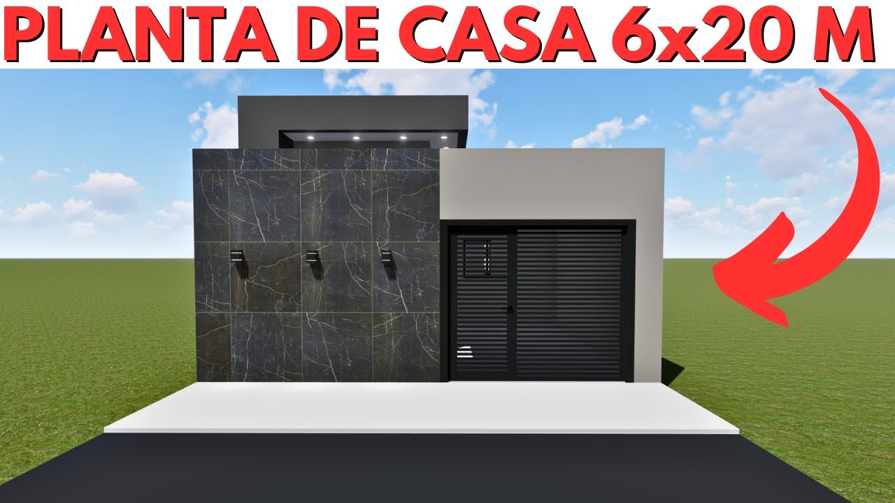PLANTA DE CASA 6X20 METROS COM 3 QUARTOS!