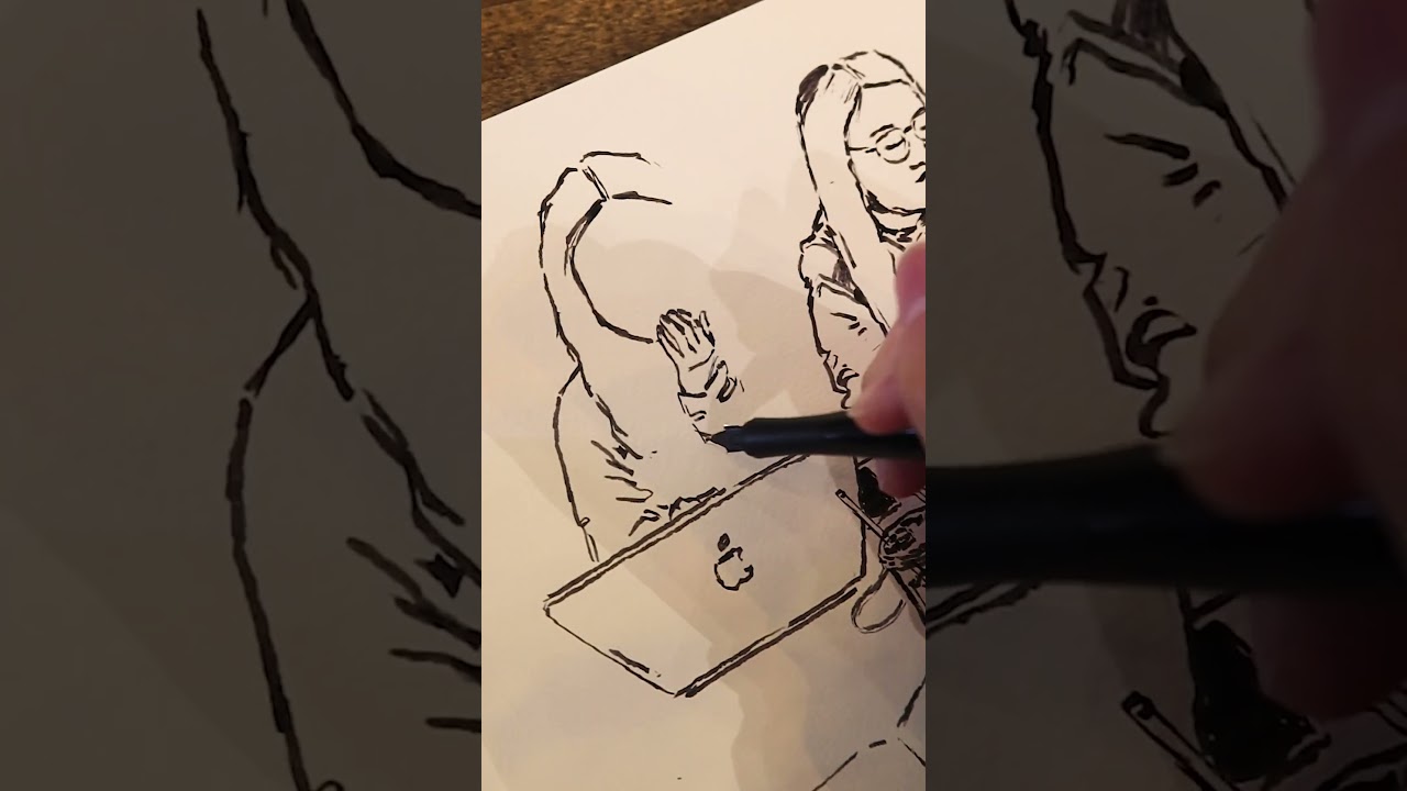 Sketching with a Fountain Pen 🖋 #art #sketch #nyc  #freelanceartist #vlog