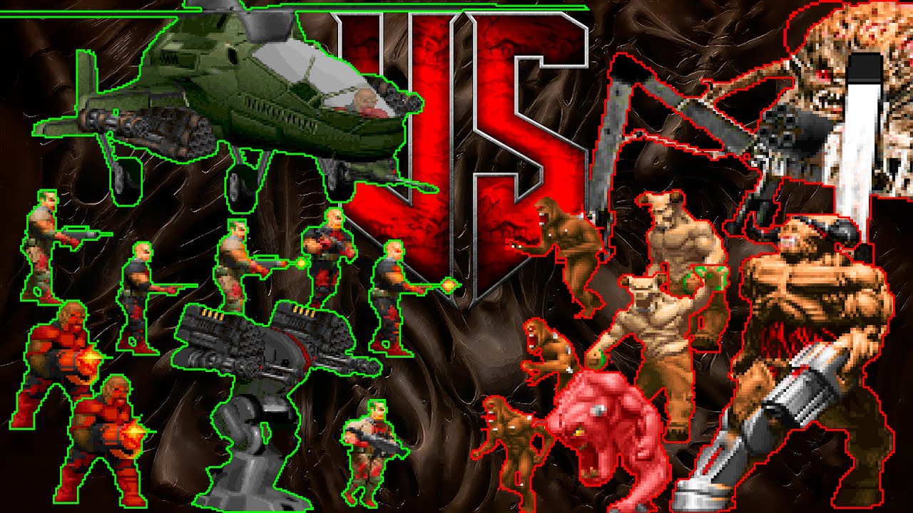 Zombie Team vs Monster Team - BRUTAL DOOM Monster Infighting