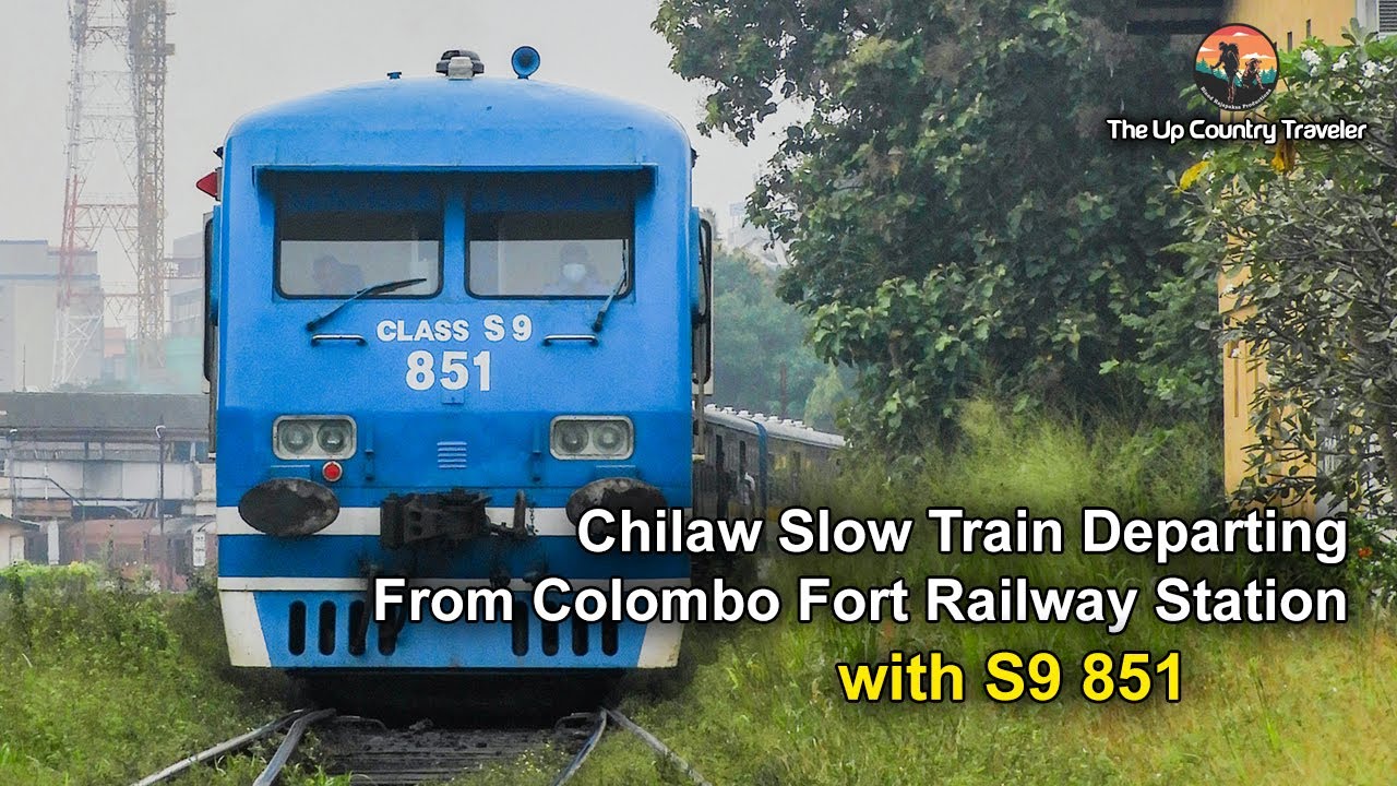 Beautiful S9 Blue Train Departing From Colombo Fort Railway Station - Sri Lanka Railways