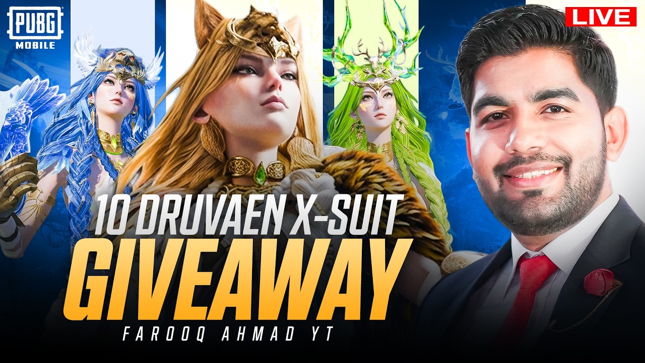 10 Druvaen X-Suits Giveaway |🔥 PUBG MOBILE Live 🔥