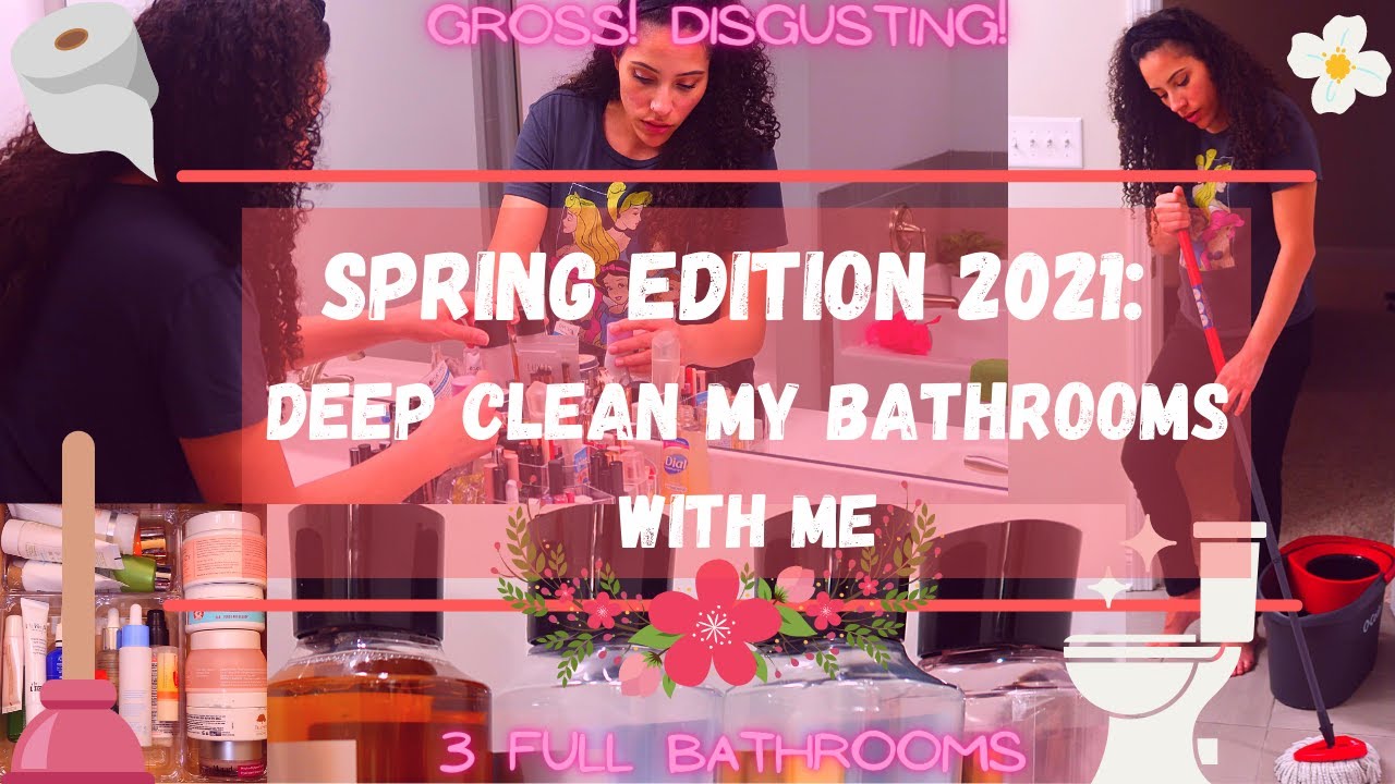 **SPRING EDITION** Deep Clean My Bathrooms With Me//Natasha Estelle//