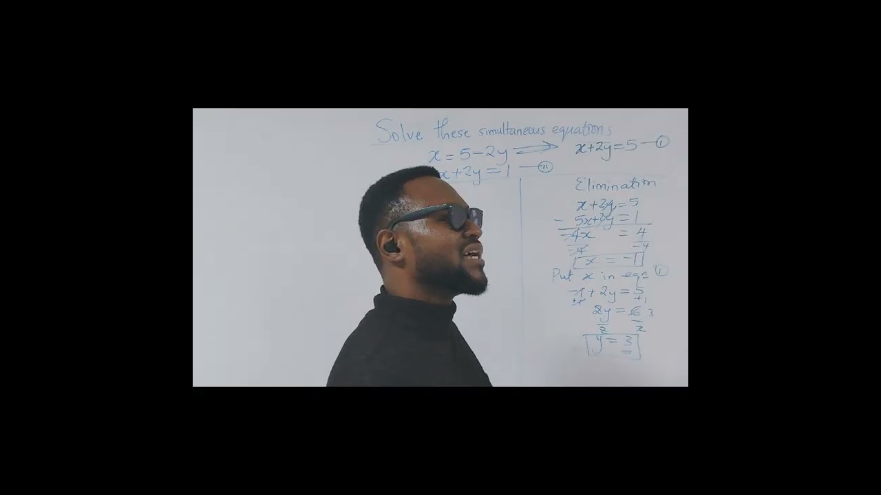SIMULTANEOUS EQUATION (elimination and substitution explained)