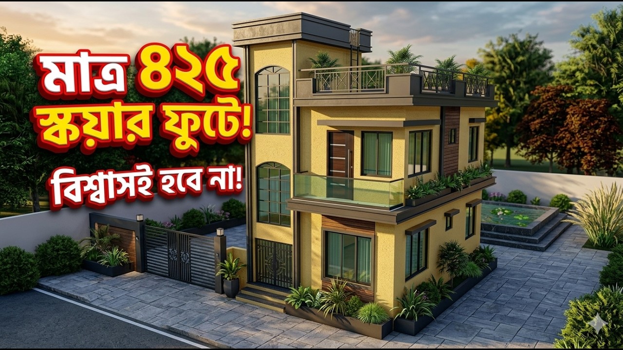 মাত্র ৪২৫ স্কয়ার ফুটে দুই তলা বাড়ি । Bangladesh House Design 2025 ।। Mitali Architect #house