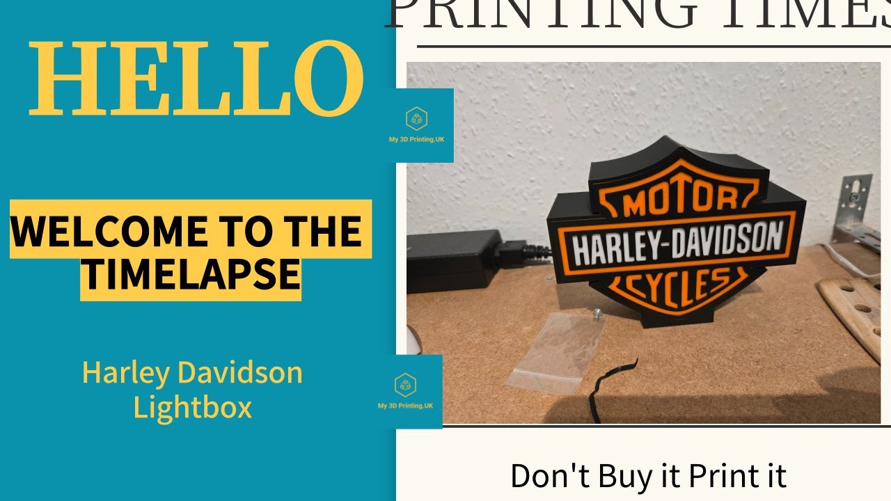 3D Printed Harley Davidson lightbox. Printed on Bambu X1C