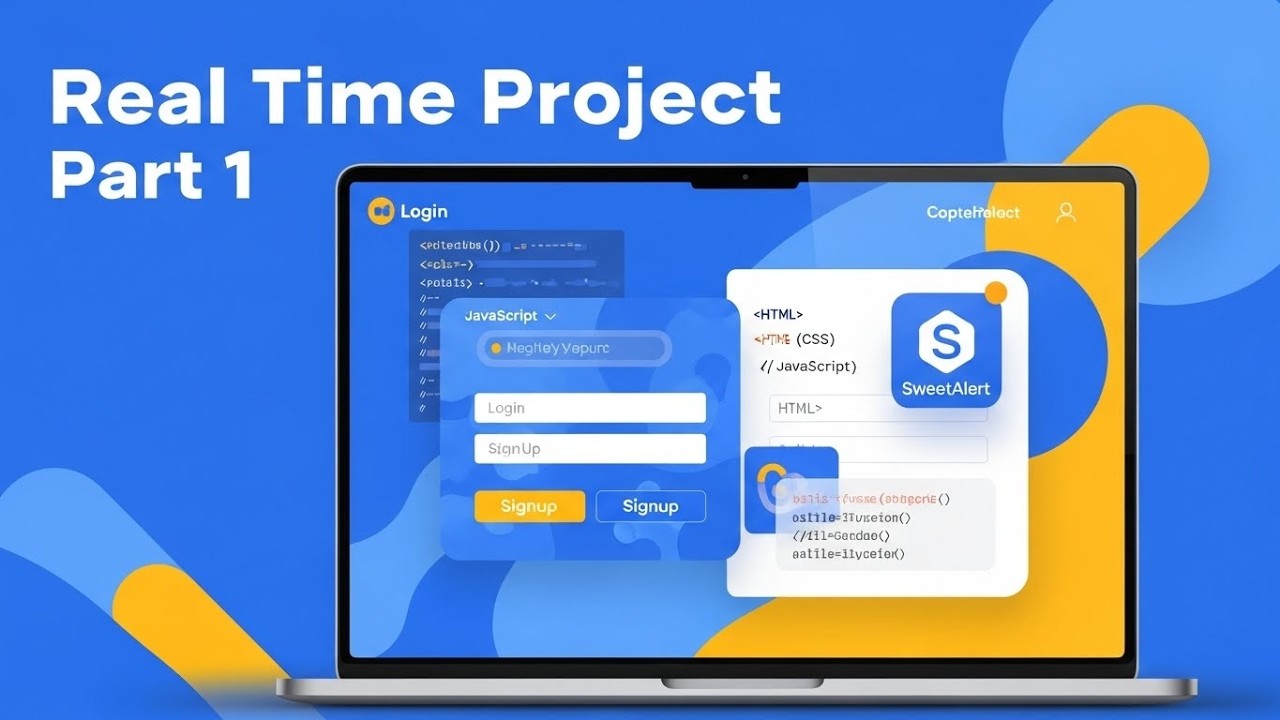 Real Time Coding Project Part 1 | HTML CSS Bootstrap JavaScript | Login & Signup UI with Mapping