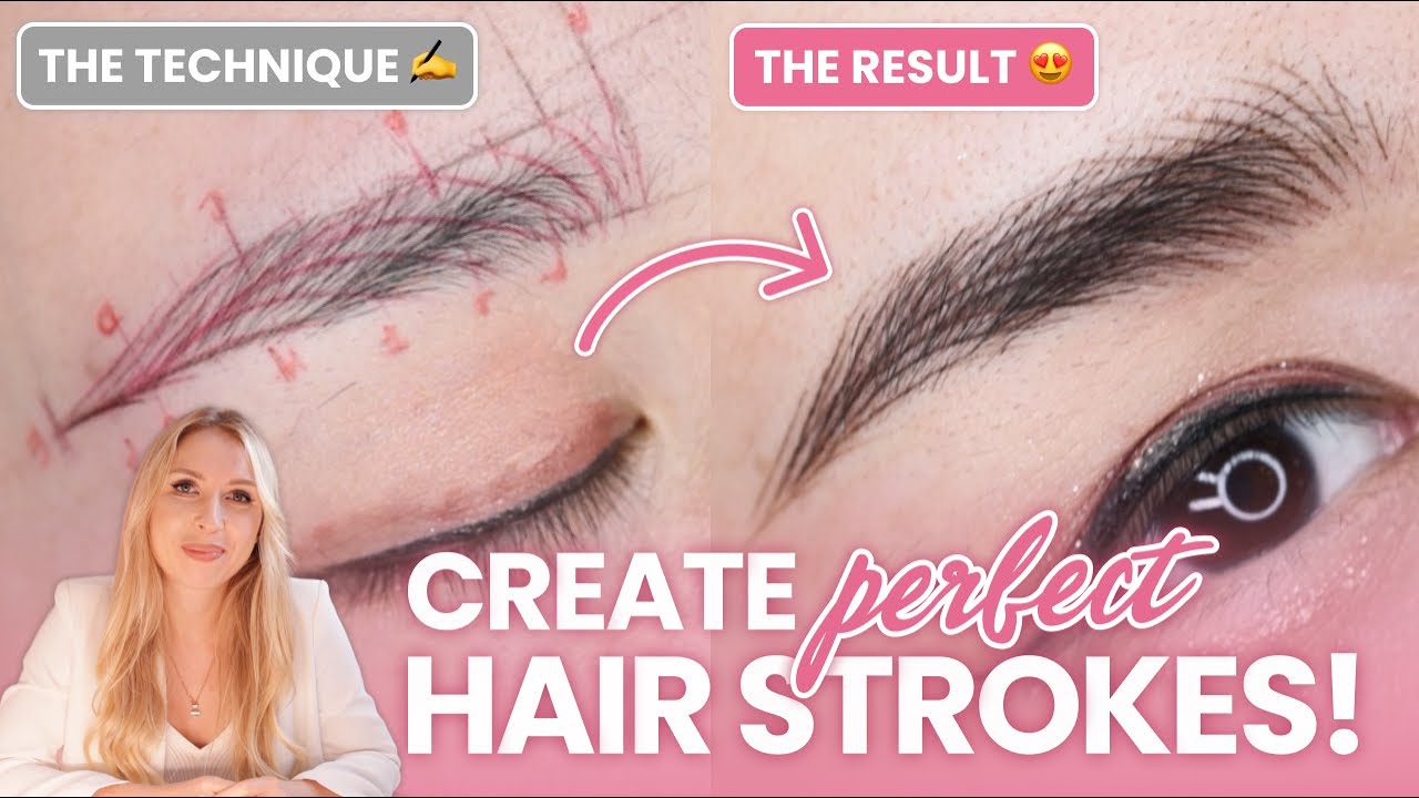 How to Do Crisp Hair Stroke Brows Step-by-Step | Permanent Makeup Hairstroke Technique Tutorial