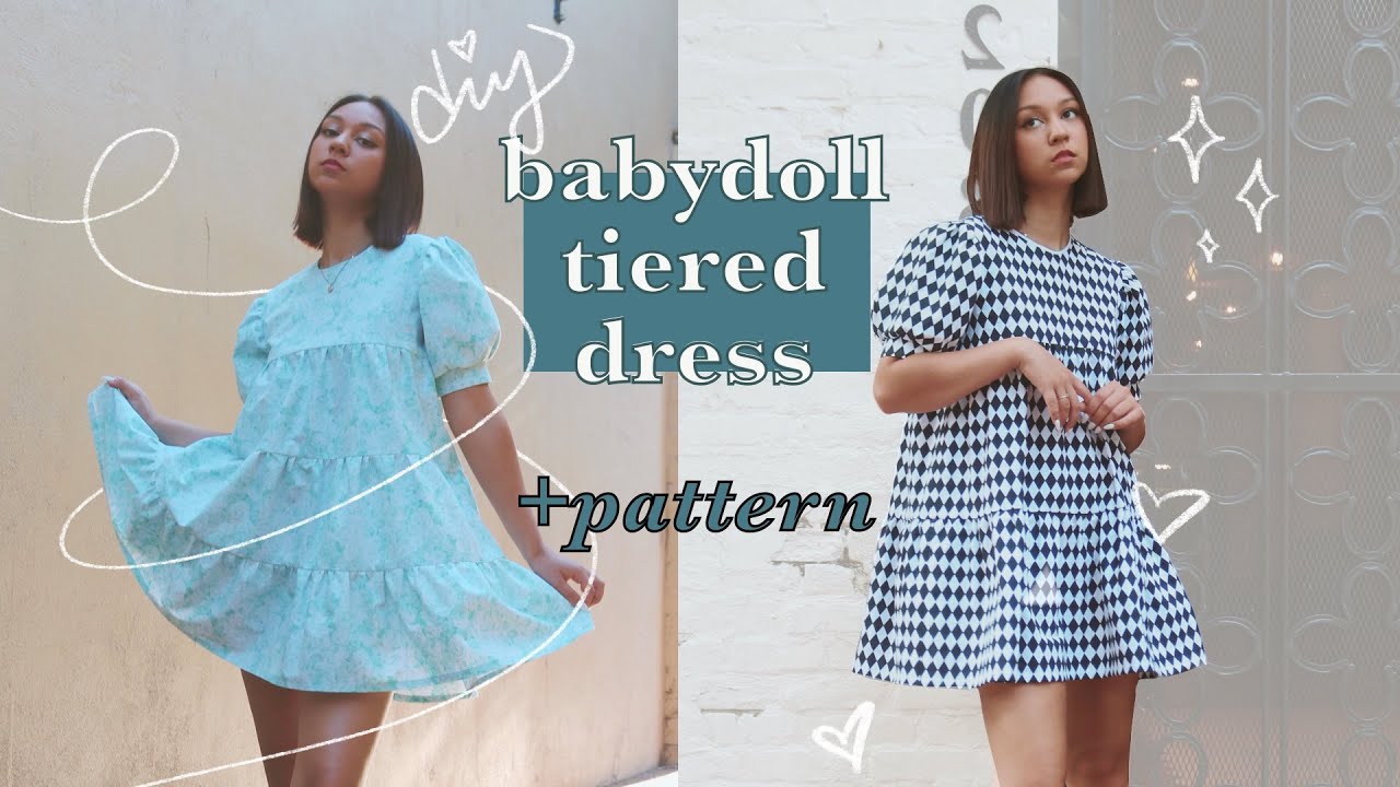 BABYDOLL TIERED DRESS Sewing Tutorial + Pattern // beginner-friendly diy puff sleeve summer dress!