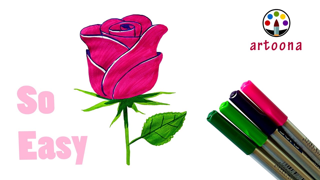 Easy Rose Drawing 🌹 | Simple & Beautiful Flower Art for Beginners