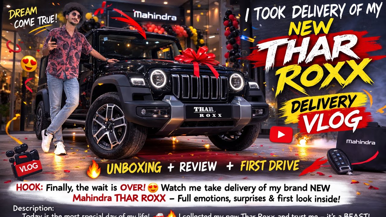FINALLY! Taking Delivery of my New Mahindra Thar ROXX 🖤🎉