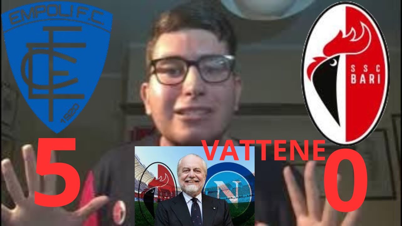EMPOLI BARI 5-0: DE LAURENTIIS VATTENE DA BARI, DA INFARTO!