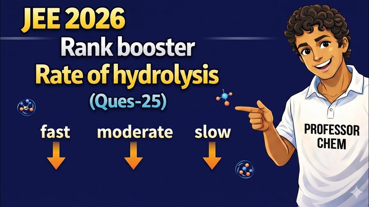 🔥 JEE- Rate of hydrolysis Rank booster (Ques-25)