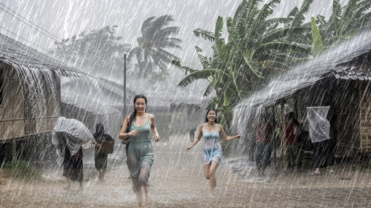 A SCARY BUT BEAUTIFUL RAINSTORM 🌧️ Thunder and Heavy Rain in Indonesia | 😴Sleep Therapy