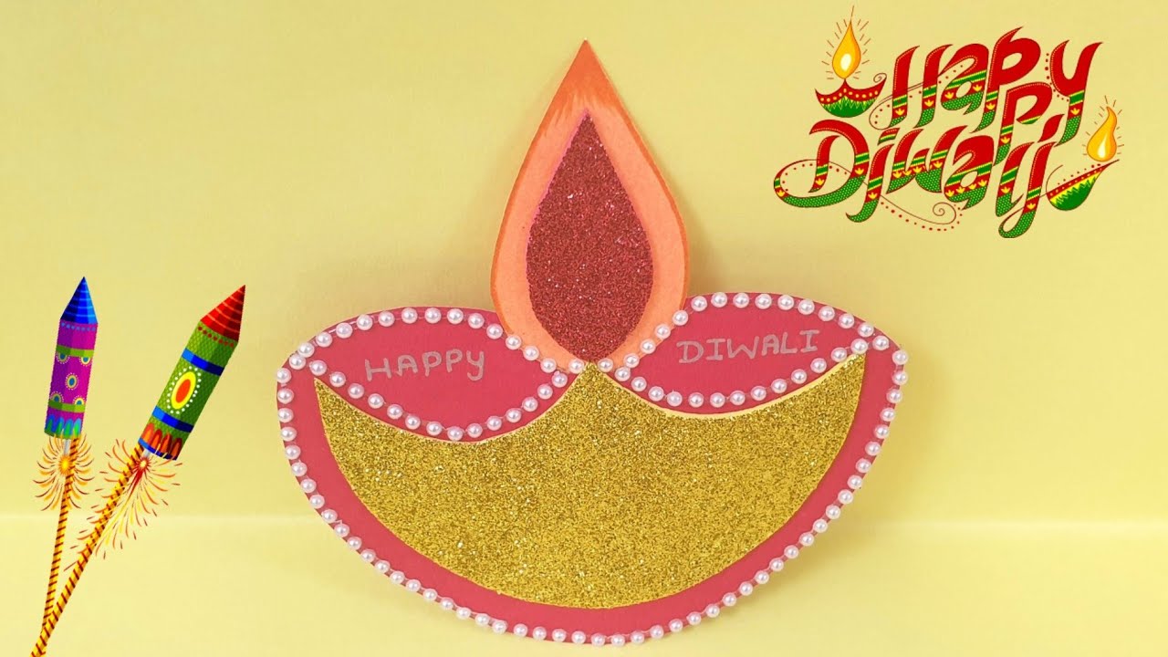 Origami Diya | Paper Candle | Easy Paper Crafts | Diwali decoration ideas | 5 minutes Crafts | Kids