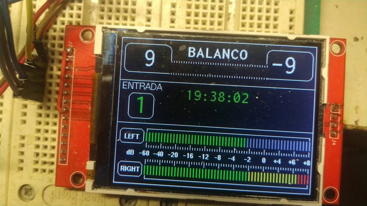 Pré amplificador TDA7439 controlado por ESP32  e display TFT cokor ILI9341 320x250 pixels