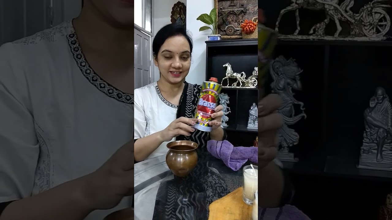 How to clean brass items at home #festival #brass #brasso #festivevibes #easydiy #brassmetal #decor