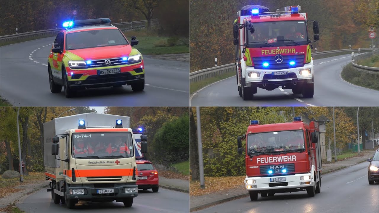 [Feuer auf einem Gutshof] Einsatzfahrten zur Gro&szlig;&uuml;bung in Salzgitter &Uuml;fingen