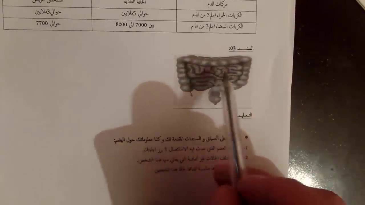 حل وضعية ادماجية خاصة بالجهاز الهضمي للسنة الرابعة متوسط