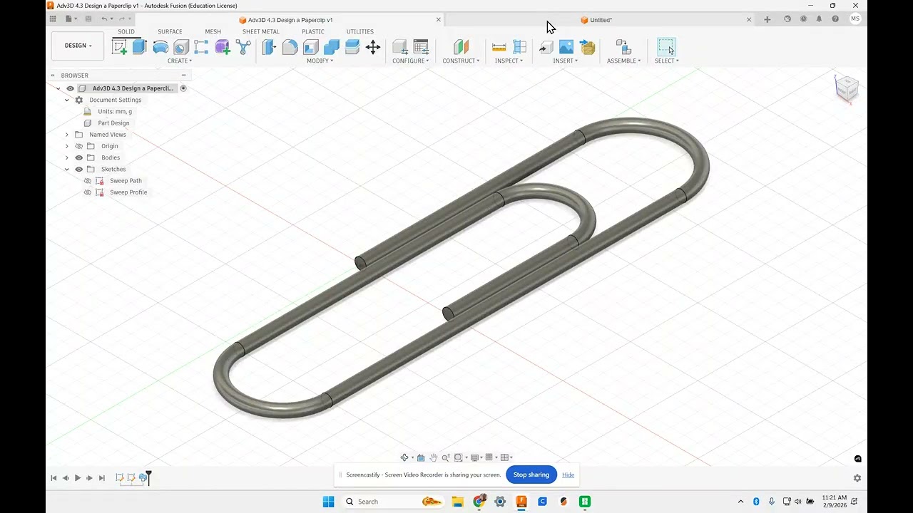 Adv3D 4.3 Design a Paper Clip in 2026