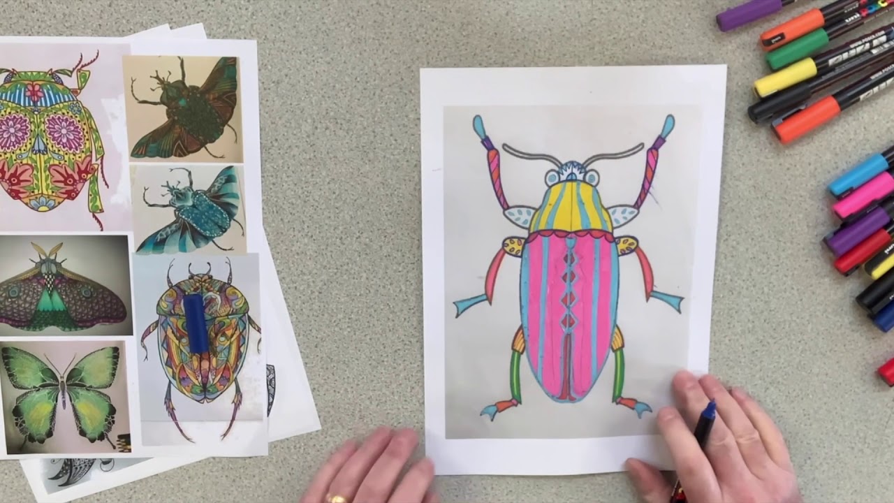 Zentangle beetle design