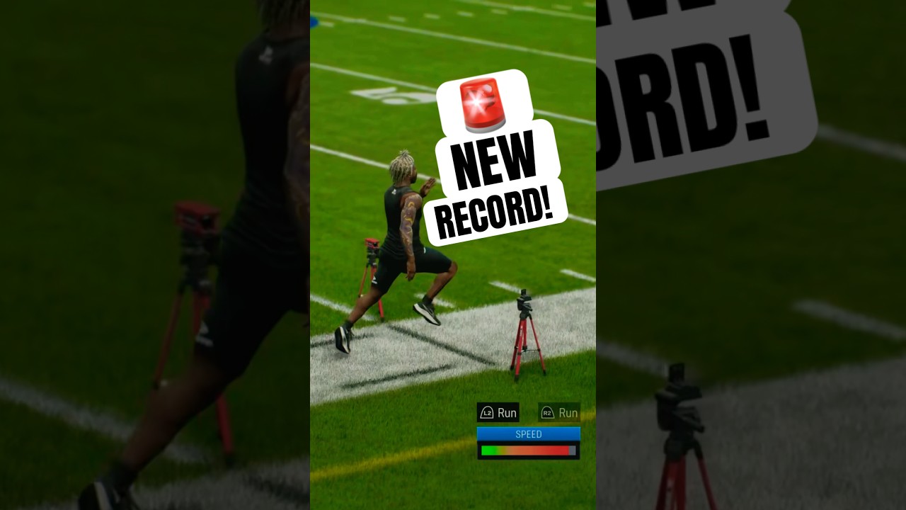 ПОБЕЙ рекорд по бегу на 40 ярдов в Madden 26! #шорты #madden26 #madden #новыйрекорд #суперзвездны...