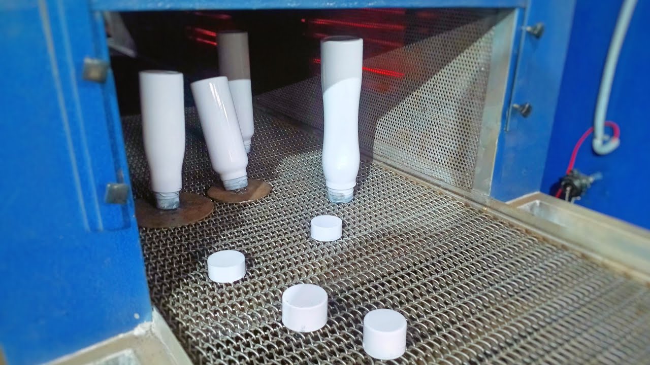 Liquid + Powder Coating on Glass & Steel Bottles | Conveyorised Glass Bottle Coating Plant | KE