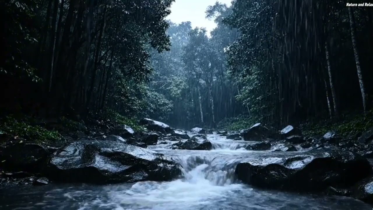 Calming Rain Sounds With Piano for Bedtime Relaxing Rain to Improve Sleep Quality