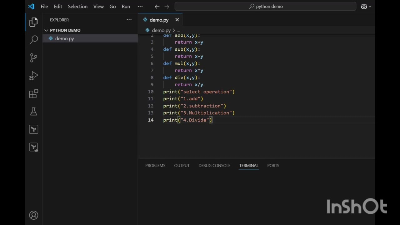 Simple calcultor program # python #real time examples
