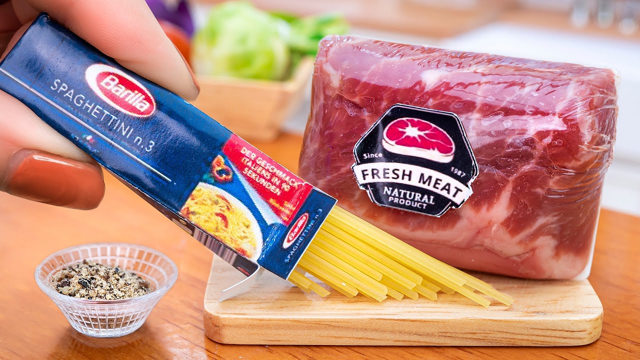 Вкусная миниатюрная луковая паста с говядиной Идея рецепта 🍝 Кулинарное видео Mini Yummy ASMR