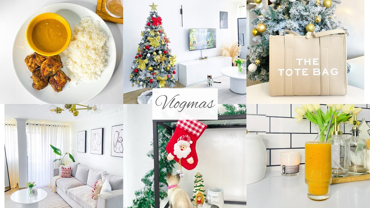 VLOGMAS: Еще больше рождественского декора || Убираем и готовим вместе || Новые сумки и коврики |...