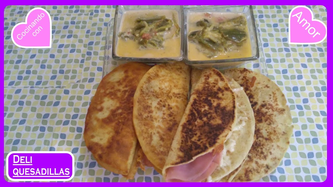 Salsa de jalapeño con suero de leche y quesadillas